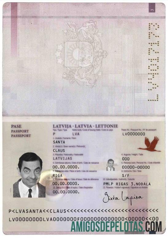 Passaporte da Letônia (2007 2015) exemplo real
